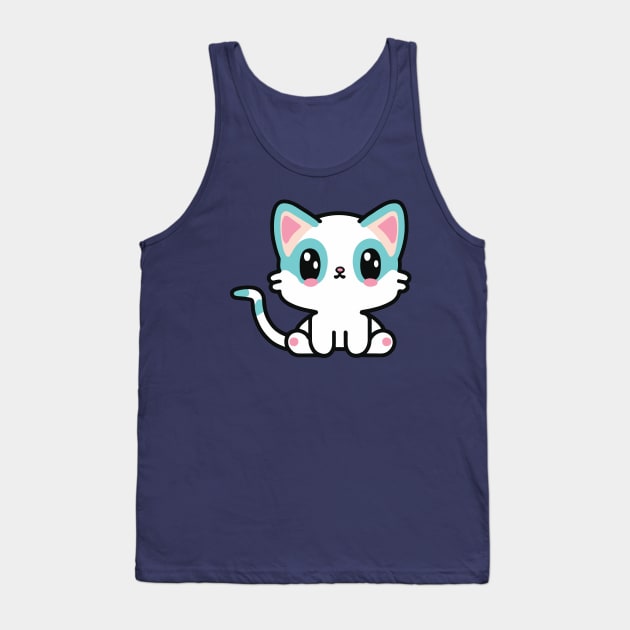 cute cat drawing Tank Top by Kawaii Bomb